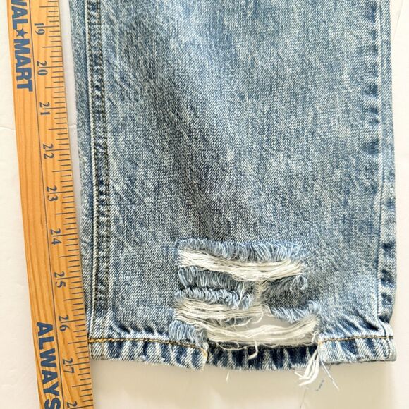 Kancan Medium Wash Ripped Raw Hem Mid Rise Distressed Blue Denim Jeans No Sz Tag - Picture 6 of 7